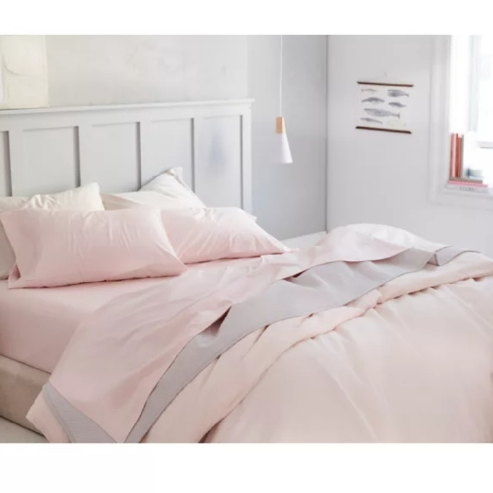 ❤️B2G1 FREE Nestwell® Washed Linen Cotton 3-Piece King Duvet Cover Set,Blush - Picture 2 of 10